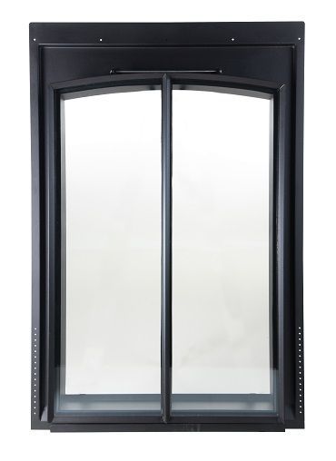 510.0009.70 Dachfenster DRX 77 x 118  cm (Fensterteil) Oben Rundbogen Vertikale Einteilung Eisen pulverbeschichtet 