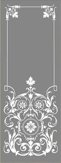 05.02.035 Historical glass pane, large sizes sandblasted- motif 868